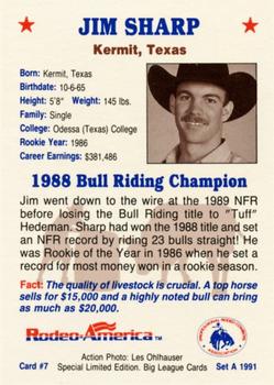 1991 Rodeo America Set A #7 Jim Sharp Back